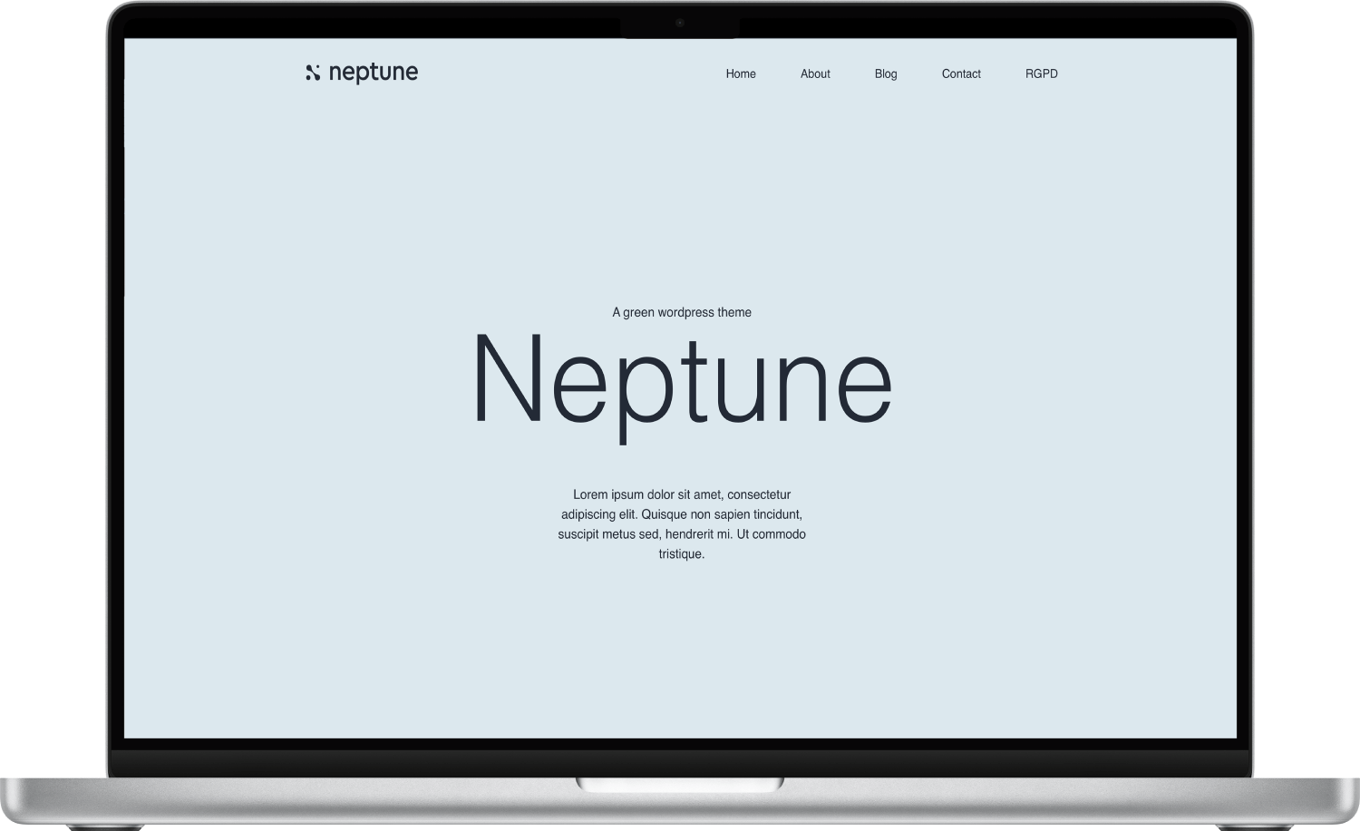 Neptune theme website mockup